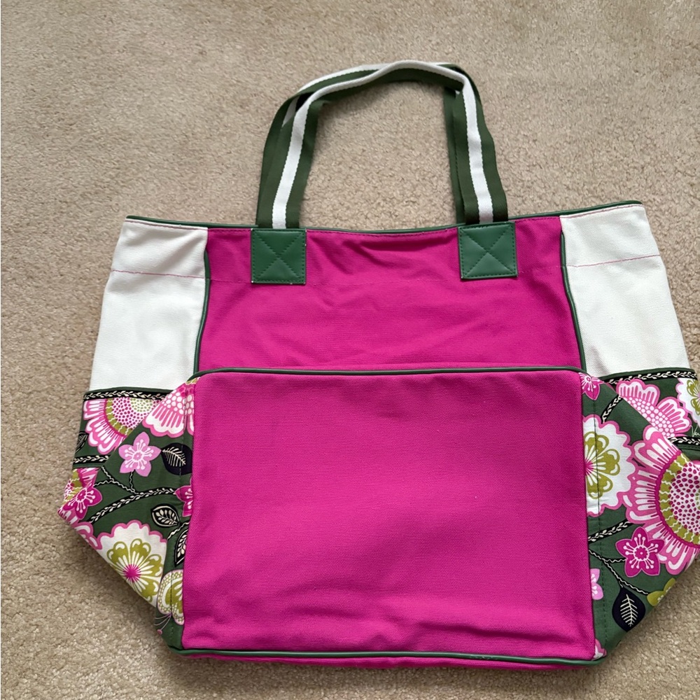 Vera Bradley Pink and Green Floral Tote